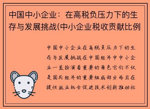 中国中小企业：在高税负压力下的生存与发展挑战(中小企业税收贡献比例)